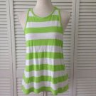 New Hollister Summer Green And White Striped Cotton Soft Tank Size Medium