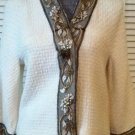 NEW Alberto Makali Ivory Embellished Wool Jacket (Size S) - MSRP $239.00!