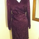 NEW Issue 100% SILK Wrap Dress in Plum (Size 12) - MSRP $179.00!