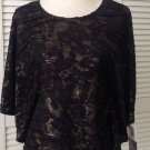 NEW Frank Lyman Black/Gold Butterfly Style Sleeves Top (Size 8) - MSRP $115.00