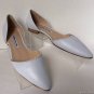 NEW MANOLO BLAHNIK Soussaba Leather d'Orsay Pointed Toe Flat in White (Size 38)