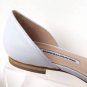 NEW MANOLO BLAHNIK Soussaba Leather d'Orsay Pointed Toe Flat in White (Size 38)