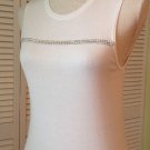 NEW Bluegirl By Bluemarina White/Crystal Sleeveless Stretchy Tank (Size 4) $615