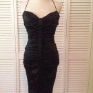 NEW Sexy Nicole Miller Black Ruched Silky Bodycon Dress (Size 0) - MSRP $355.00!