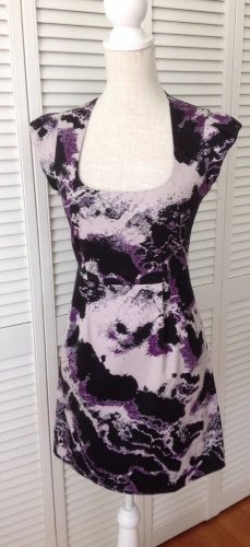 NEW French Connection Electric Thunder Stone/Black/Purple Dress (Size 2)