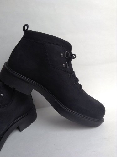 NEW Men's Kickers Black Nubuck Leather Lug Sole Ankle Boots (Size 9/9.5) - $189