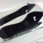 NEW Authentic PRADA Black & Silver Textured Leather Silver Buckle Flats (Size 38