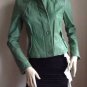 NEW Authentic RACHEL ZOE Green Celia Dual Closure Leather Jacket (Size 4) - $795