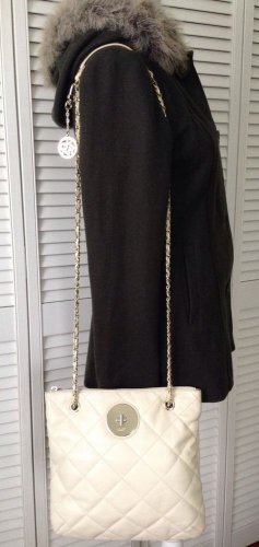 NWD DKNY Soft Napa Ivory Leather Crossbody/Double Handle  Bag - MSRP $245.00!