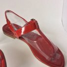 NEW MANOLO BLAHNIK 'Sista' Patent Leather Thong Sandals in Red (Size 38.5) - MSR
