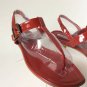 NEW MANOLO BLAHNIK 'Sista' Patent Leather Thong Sandals in Red (Size 38.5) - MSR
