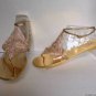 NEW GIUSEPPE ZANOTTI Crystal-Paneled Metallic Leather Sandals (Size 41) - $1,075