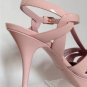 NEW SAINT LAURENT Tribute Patent Leather Sandals in Pale Rose (Size 39)