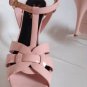 NEW SAINT LAURENT Tribute Patent Leather Sandals in Pale Rose (Size 39)