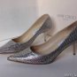 NEW JIMMY CHOO Aza Gold Lame Glitter Fabric Pointy Toe Pumbs (Size 36 & 36.5)