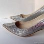 NEW JIMMY CHOO Aza Gold Lame Glitter Fabric Pointy Toe Pumbs (Size 36 & 36.5)