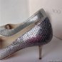 NEW JIMMY CHOO Aza Gold Lame Glitter Fabric Pointy Toe Pumbs (Size 36 & 36.5)