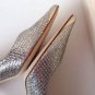 NEW JIMMY CHOO Aza Gold Lame Glitter Fabric Pointy Toe Pumbs (Size 36 & 36.5)