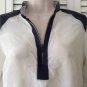 NEW Parker Ivory Silk/Leather Trim Top (Size S) - MSRP $242.00!