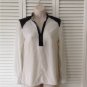 NEW Parker Ivory Silk/Leather Trim Top (Size S) - MSRP $242.00!