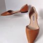 NEW MANOLO BLAHNIK Soussaba Leather d'Orsay Flat in Brown (Size 40) - MSRP $645!