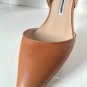 NEW MANOLO BLAHNIK Soussaba Leather d'Orsay Flat in Brown (Size 40) - MSRP $645!
