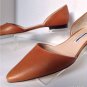 NEW MANOLO BLAHNIK Soussaba Leather d'Orsay Flat in Brown (Size 40) - MSRP $645!