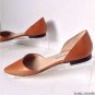 NEW MANOLO BLAHNIK Soussaba Leather d'Orsay Flat in Brown (Size 40) - MSRP $645!
