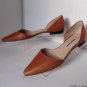 NEW MANOLO BLAHNIK Soussaba Leather d'Orsay Flat in Brown (Size 40) - MSRP $645!