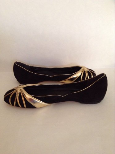 NEW Authentic B Brian Atwood Castela Suede & Metallic Leather Flats (Size 7)
