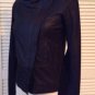 NEW Authentic VINCE Colorblock Asymmetrical Leather Scuba Jacket, Coastal/Black