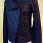 NEW Authentic VINCE Colorblock Asymmetrical Leather Scuba Jacket, Coastal/Black