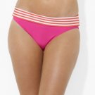 NWT Ralph Lauren Regatta Stripe Banded Hipster Bikini Bottom Pink/Orange Size12