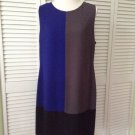 NEW Alberto Makali Colbalt/Color-Block Crepe Sleeveless Dress (Size XL )
