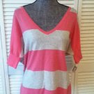 NEW Minnie Rose Pink And Grey V Neck Top (Size XS/S) - MSRP $155.00!