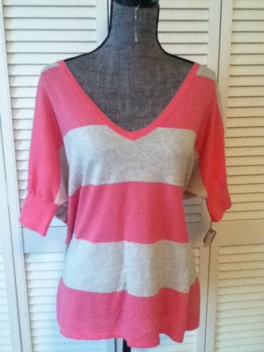 NEW Minnie Rose Pink And Grey V Neck Top (Size XS/S) - MSRP $155.00!