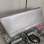 Authentic SAINT LAURENT Silver Diagonale Leather Clutch Bag - MSRP $1,050.00!