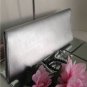 Authentic SAINT LAURENT Silver Diagonale Leather Clutch Bag - MSRP $1,050.00!