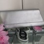 Authentic SAINT LAURENT Silver Diagonale Leather Clutch Bag - MSRP $1,050.00!
