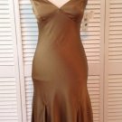 Nwt Lovely Nicole Miller 100% Silk "Golden /Brown"Dress (Size 4)MSRP)$365.00