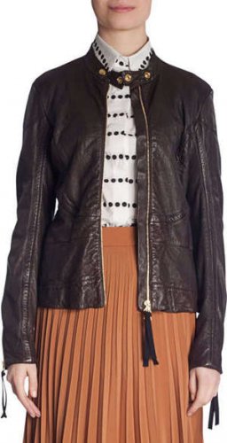 NEW Authentic MARNI Brown Snap Collar Leather Jacket (Size 40) - MSRP $2590.00!