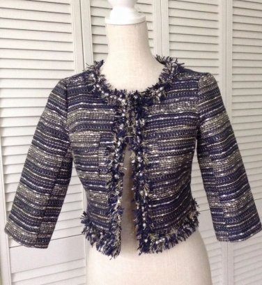 NWT Lilly Pulitzer. Hagen Jacket Navy Boucle  (Size 2) - MSRP $278.00