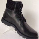 NEW Authentic GUCCI Black Leather & Suede Lace-Up Ankle Boots (Size 37.5)