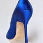 NEW MANOLO BLAHNIK Hangisi Satin Pumps, Cobalt Blue (Size 38 & 38.5) - MSRP $965