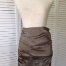NEW Nicole Miller Gray /Fine Stripes Tucked Skirt (Size 4)- MSRP $330.00