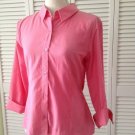 NEW Eileen Fisher Cotton Texturized Blouse Button In Pink (Size Large)