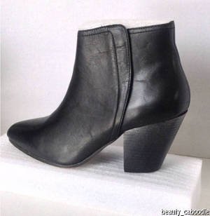NEW Authentic ASH Black Olivia Leather Ankle Boots (Size 10) - MSRP $258.00!