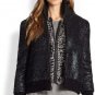 NEW Authentic ALICE + OLIVIA Black Jaqueline Faux Fur Lined Jacket (Size L)