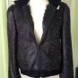 NEW Authentic ALICE + OLIVIA Black Jaqueline Faux Fur Lined Jacket (Size L)