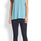 NEW Eileen Fisher Organic Cotton/hemp Twist Jay Blue Shirt  SzLG  $138.00